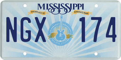 MS license plate NGX174