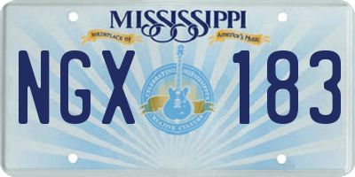 MS license plate NGX183