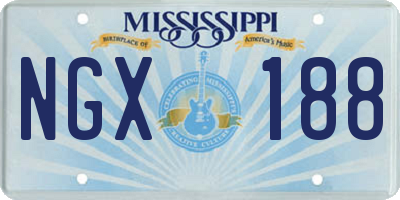MS license plate NGX188