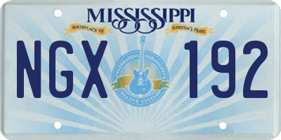 MS license plate NGX192