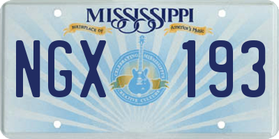 MS license plate NGX193