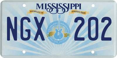 MS license plate NGX202