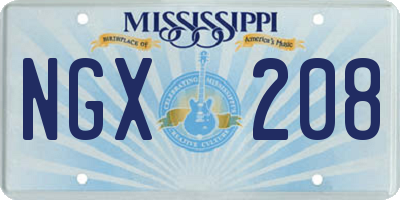 MS license plate NGX208