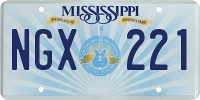 MS license plate NGX221