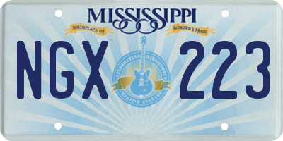 MS license plate NGX223