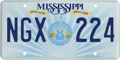 MS license plate NGX224