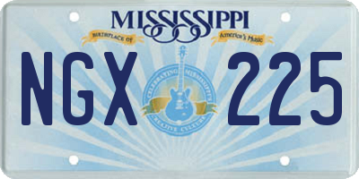 MS license plate NGX225