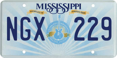 MS license plate NGX229