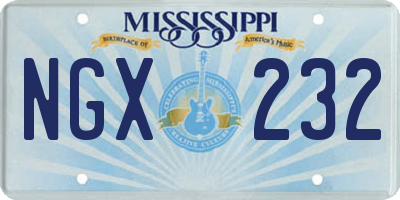MS license plate NGX232