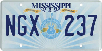 MS license plate NGX237