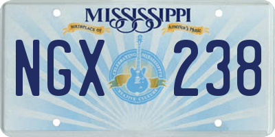 MS license plate NGX238