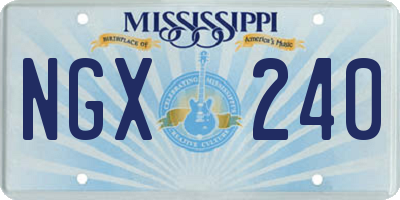 MS license plate NGX240