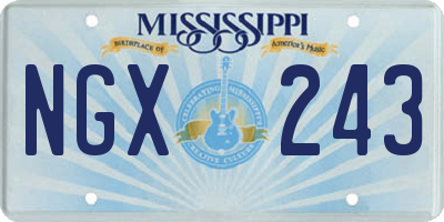 MS license plate NGX243