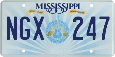 MS license plate NGX247
