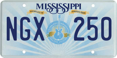 MS license plate NGX250