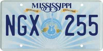 MS license plate NGX255