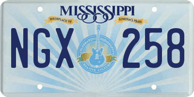 MS license plate NGX258