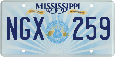 MS license plate NGX259