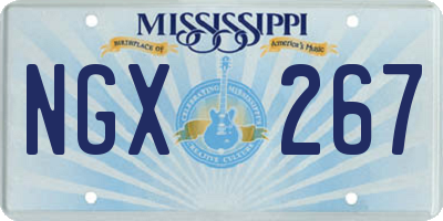 MS license plate NGX267