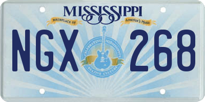 MS license plate NGX268