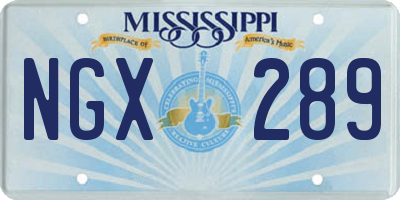 MS license plate NGX289