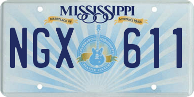MS license plate NGX611