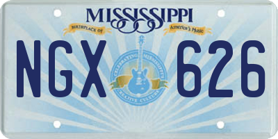 MS license plate NGX626