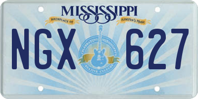 MS license plate NGX627
