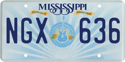 MS license plate NGX636