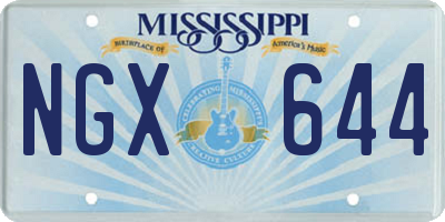 MS license plate NGX644