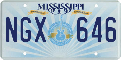 MS license plate NGX646