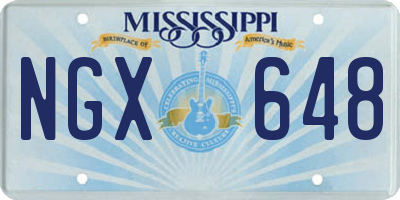 MS license plate NGX648