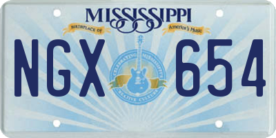 MS license plate NGX654