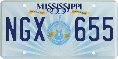 MS license plate NGX655