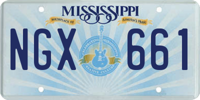 MS license plate NGX661