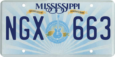 MS license plate NGX663