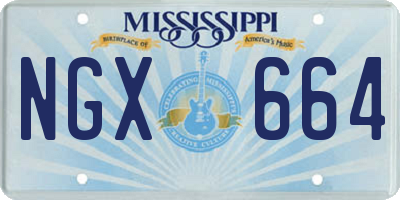 MS license plate NGX664