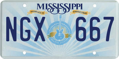 MS license plate NGX667