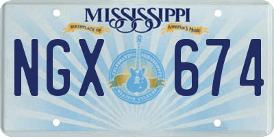 MS license plate NGX674