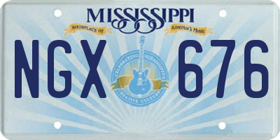 MS license plate NGX676