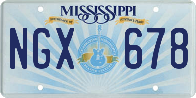 MS license plate NGX678