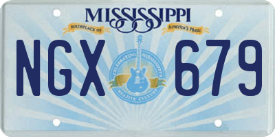 MS license plate NGX679