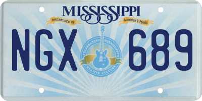 MS license plate NGX689