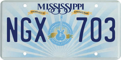 MS license plate NGX703