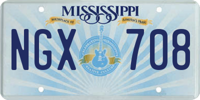 MS license plate NGX708