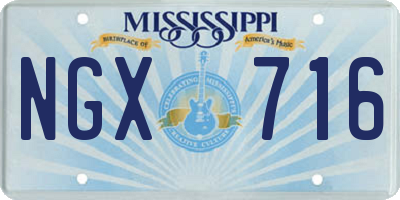 MS license plate NGX716