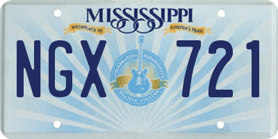 MS license plate NGX721