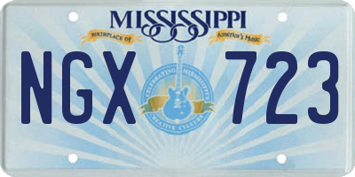 MS license plate NGX723