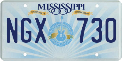 MS license plate NGX730