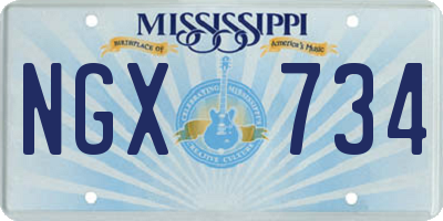 MS license plate NGX734